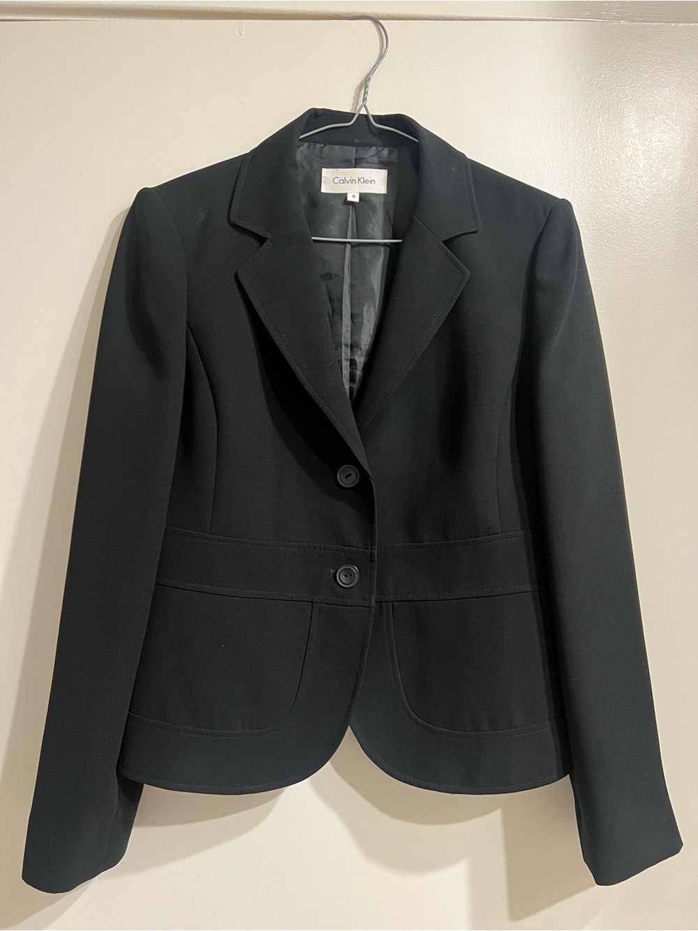 Calvin Klein Black Women's Two-Button Tailored Blazer